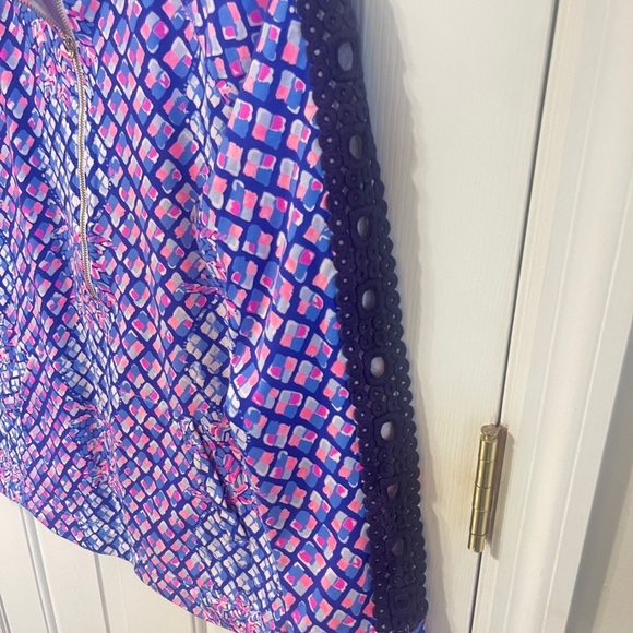 Lilly Pulitzer Skipper Popover Full Zip Small Royal Pop Up Toe In Crochet Blue - Picture 3 of 6